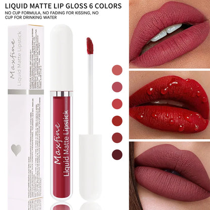 Liquid Lipstick Durable Waterproof Non Smudging Lip Glaze Lip Gloss Matte Lipstick Non Peeling Ladies' Makeup