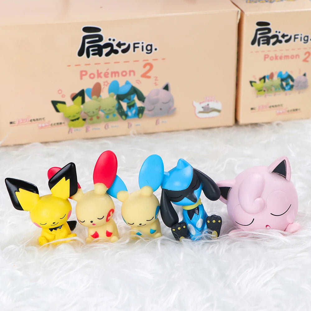 Pokemon Figure Toys Fuecoco Mew Gengar Sylveon Sprigatito 4-6pcs PVC Model Dolls Cute Small Desktop Decoration Gifts With Box