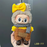 Cute Mini Plush Doll Clothes for 17cm Labubu Many Kinds of Overalls Clothes Accessories