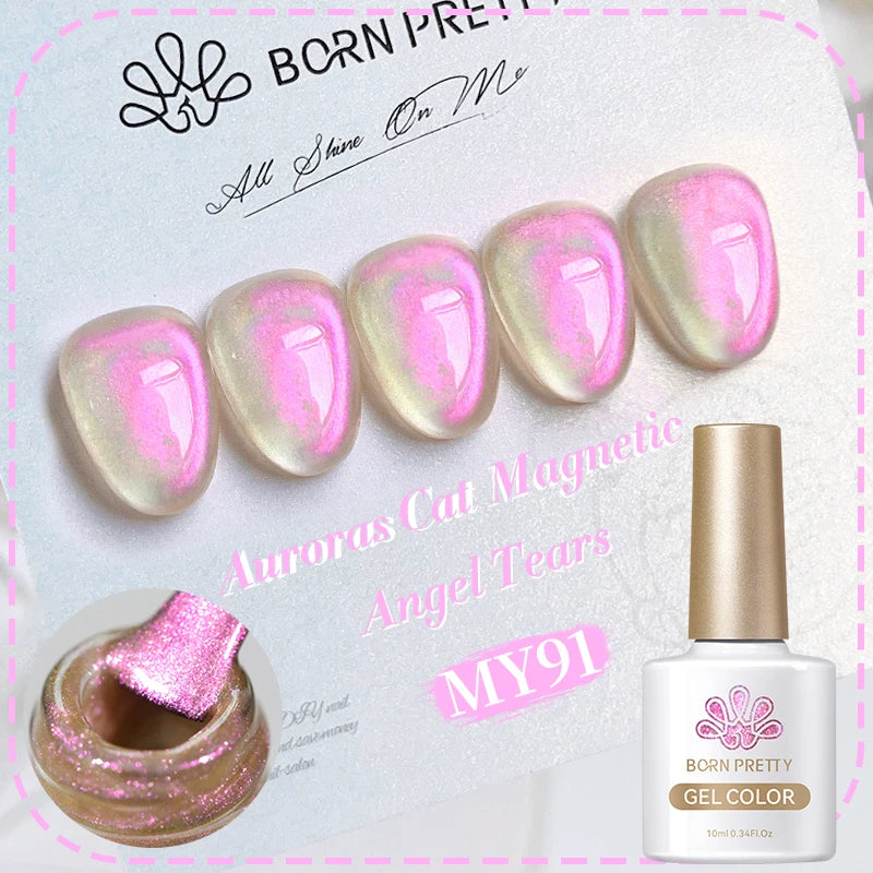 BORN PRETTY 10ml Silver Water Light Cat Magnetic Gel Nail Polish Nail Supplies Vernis Semi Permanent Gel for Fall Winter Nails