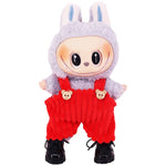 For 17Cm Plush Doll Labubu Clothes Accessories Pants Skirts Cute Overall Doll Shoes Leather Shoes Martin Boots Holiday Gifts