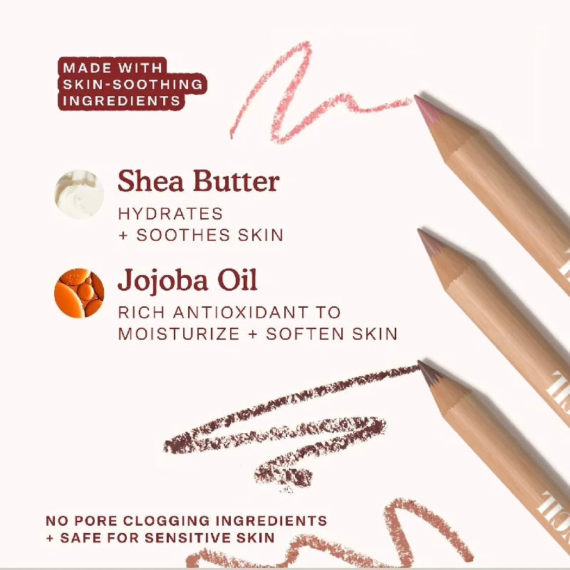 6pcs Face Secret Lip Liner Pencil Set,Ultra-Fine,Smooth Long Lasting Waterproof Matte Velvet,Brown Mixed Color