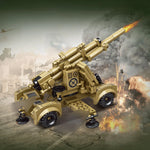 Military Patrol German Opel truck anti-aircraft gun Weapon Building Blocks WW2 Army Soldiers Brinquedos Bricks Classic Kids Toys