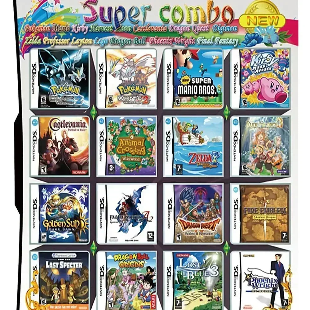 DS/NDS/3DS/NDSL Game Cartridge – All-in-One Video Game Collection for Handheld