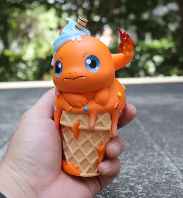 Cute Kawaii Pokemon Pikachu Snorlax Psyduck Bulbasaur Icecream Figure Toys for Girls