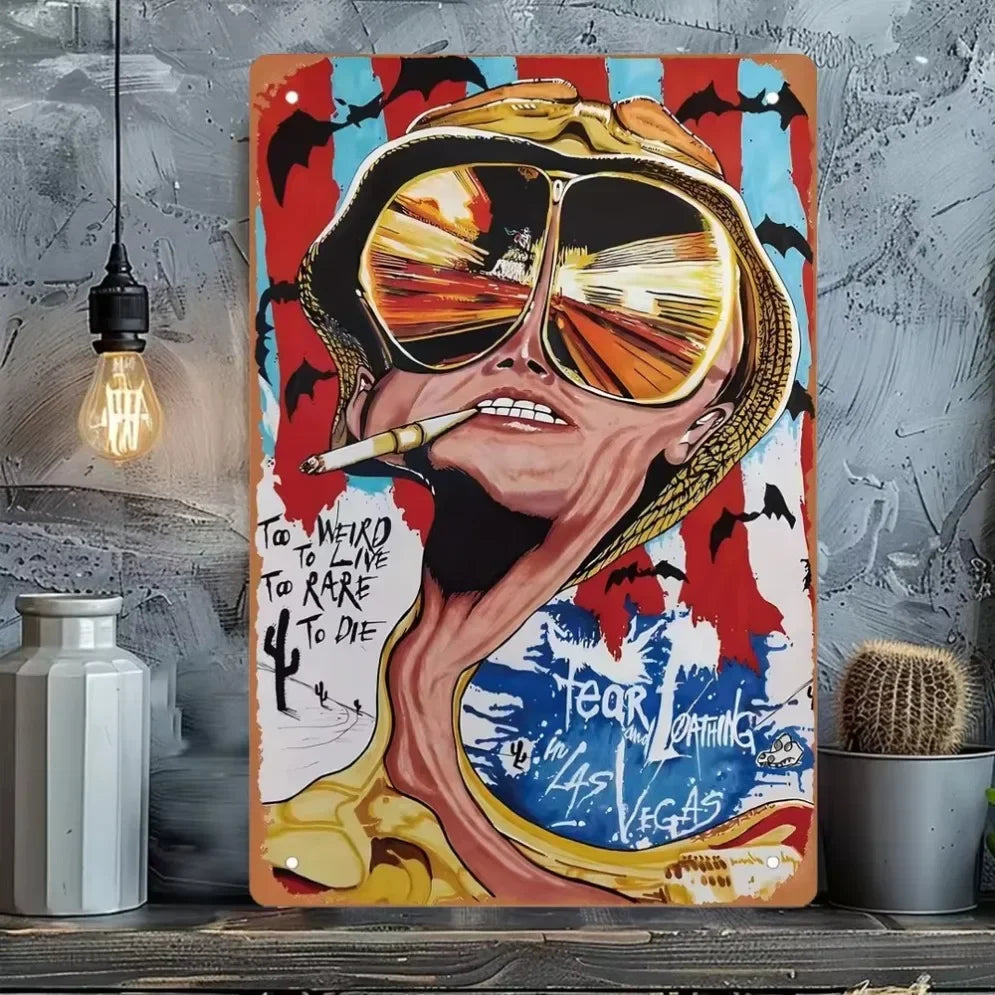 1PC Halloween Metal Sign Horror Movie Theme Shabby Iron Painting Tin Signs Wall Art Man Cave Film Theater Club Home Decoration