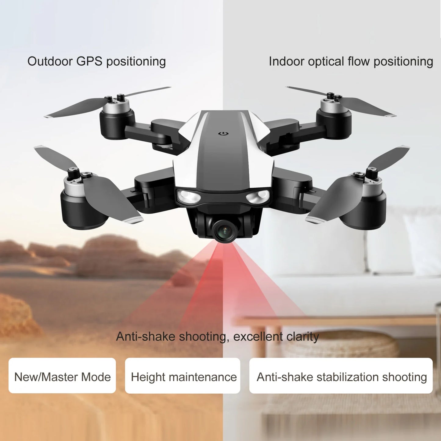 S105 RC Drone with Camera 4k Drone Dual Camera with ESC 5G WIFI GPS Brushless Motor Photo Video Optical Follow Quadcopter