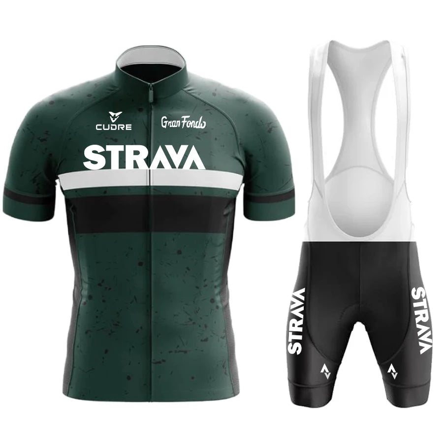 STRNVN Men's Summer MTB Cycling Jersey Set – Breathable Short Sleeve Bike Outfit