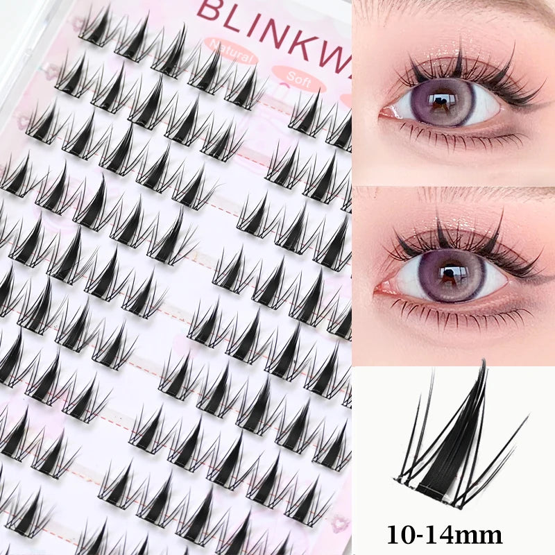 Upgraded Sunflower False Eyelashes No Glue Fake Lashes  Natural Reusable Band-Free Lashes Manga Lash Makeup Korean