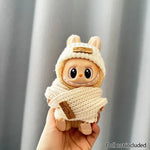 For 15-17 cm V1v2 Labubu Clothes Outfit Labubu Sitting Party Bear Label Scarf Hat Bag Dolls Accessories Cute Decoration Sweater