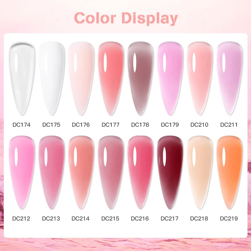 MTSSII 7ml Quick Extension Nail Polish Jelly Transparent Nude Pink Red Hard Gel  Quick Building Nail Art Gel Varnish For Nails
﻿