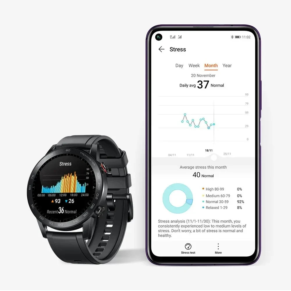 New HONOR Magic Watch 2 Smart Watch 46mm Bluetooth 5.1 Calling Smartwatch Blood Oxygen 14 Days Battery Life Heart Rate GPS