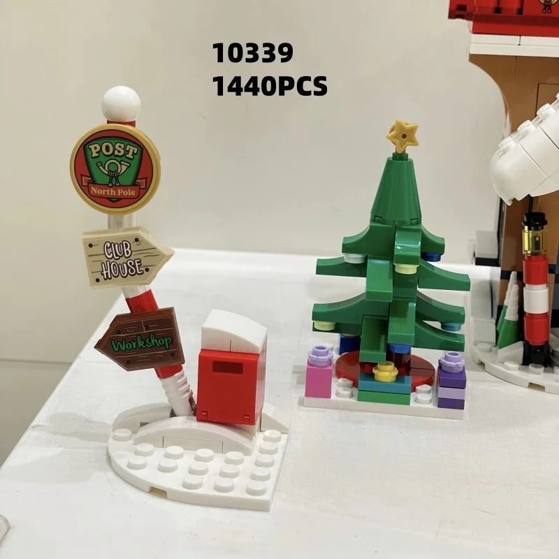 10339 Santa's Post Office Winter Architecture Model Christmas Building 1440PCS Bricks Children's Educational Toy
