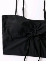 Bikiniset met hoge taille en trekkoord aan de voorkant (2025) - Damesbadkleding en strandkleding