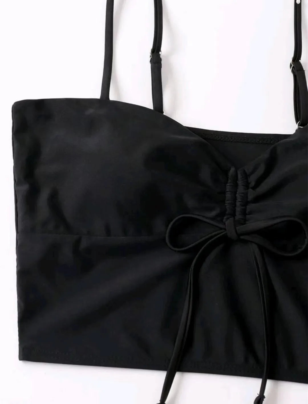 Bikiniset met hoge taille en trekkoord aan de voorkant (2025) - Damesbadkleding en strandkleding