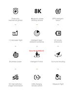 8K ESC 3 Axis Gimbal 360° Obstacle Avoidance WIFI FPV RC Drone 5G Brushless Electric GPS Follow Me Remote Control Quadcopter Toy