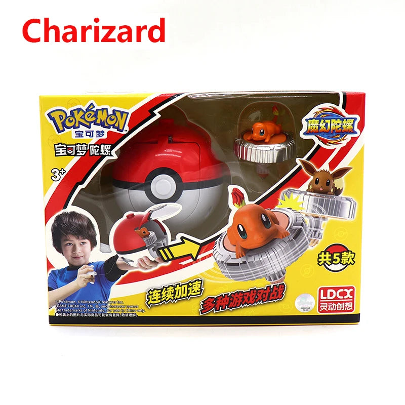 Genuine Pokemon Toys Ball Battle Gyro Pikachu Charmander Squirtle Mew Action Figure Model Pokeball Birthday Gift For Childre