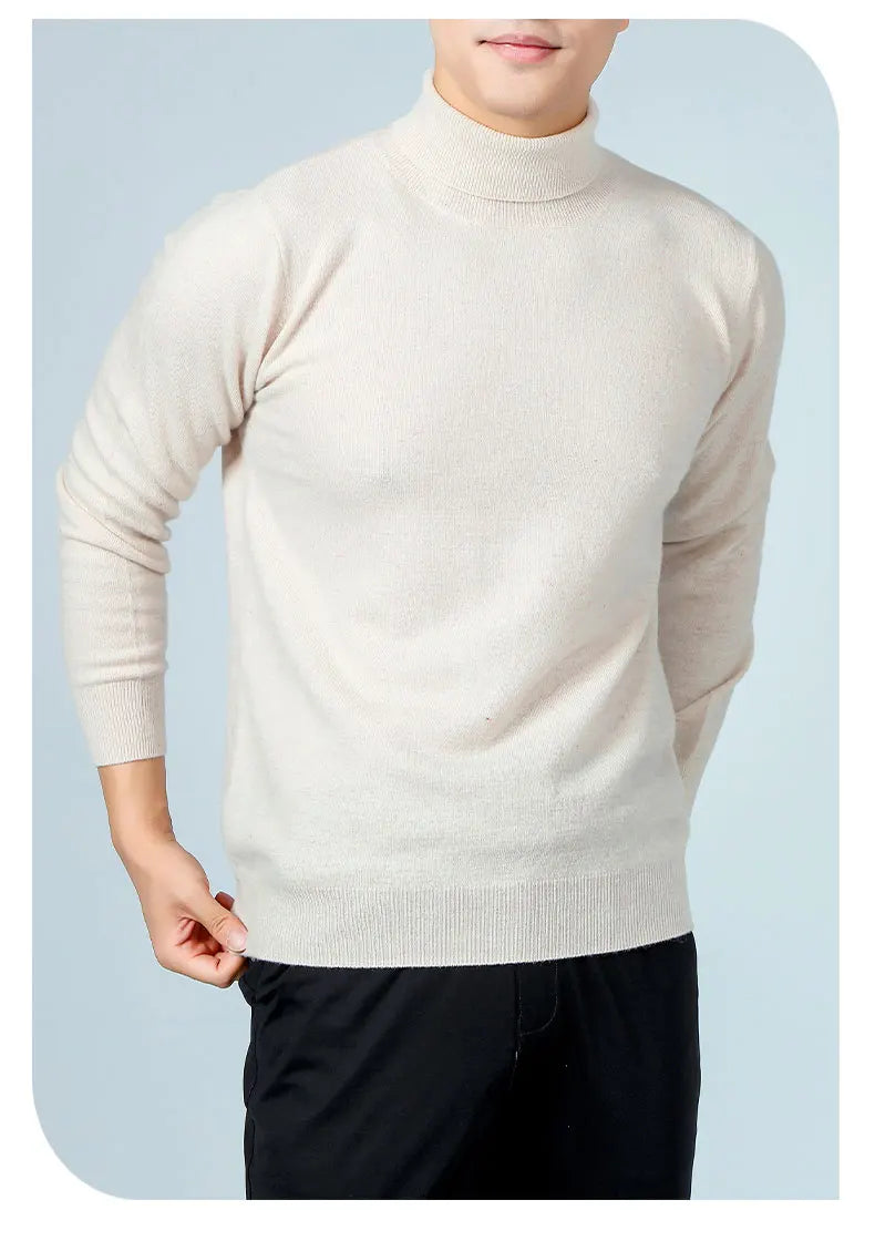 100% Wool Man Pullovers Winter New Fashion Vneck Sweater Hot Sale Wool Knitted Jumpers Male Woolen Clothes Standard Tops