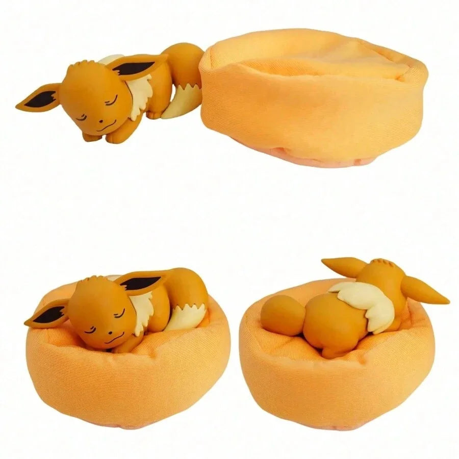 Pokemon 6 Styles Genuine Toys Pikachu Bulbasaur Snorlax Jirachi Komala Cute Anime Figure Model Dolls With Dustproof Cloth Pad
