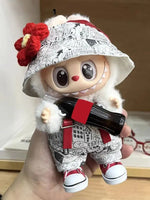 For 3rd Gen 17cm Labubu Trend Clothes Pendant Sitting Party Graffiti Strap Pants Hat Labubu Retro Clothes