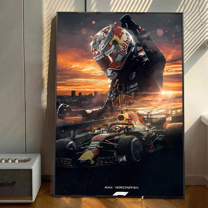 1pc F1 M-Max Verstappen Poster Self-adhesive Art Waterproof Paper Sticker Coffee House Bar Room Wall Decor