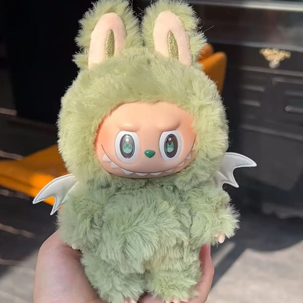 For 17cm Labubu Clothes Lovely Pink Velvet Rabbit Little Devil  Trendy Outfit Accessories Fashion Gift