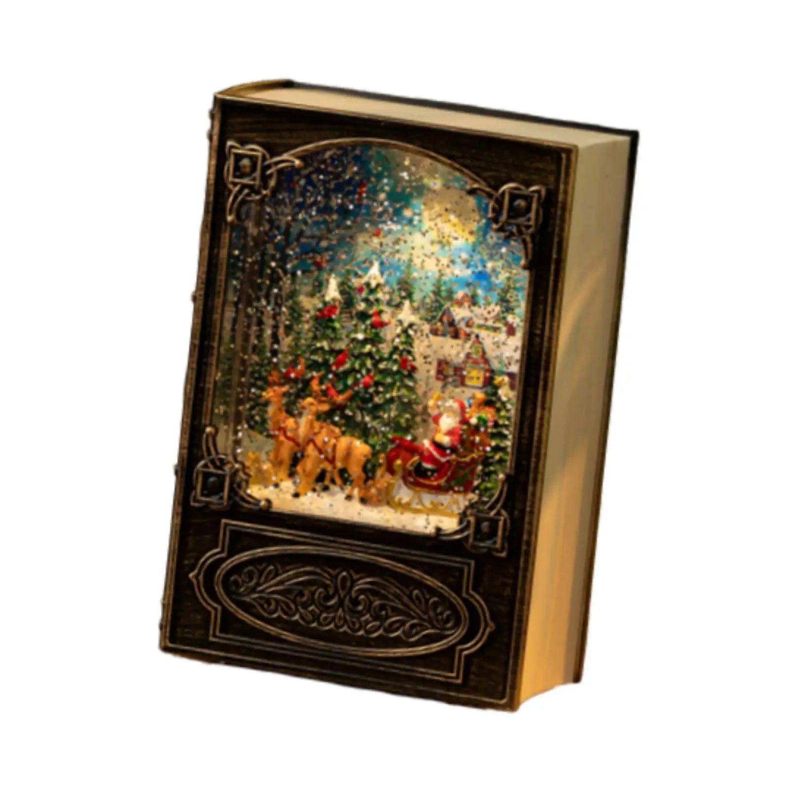 Christmas Light Music Box Book Night Light Christmas Lantern Gift for Room Music Box Decoration Holiday Decor Music Box