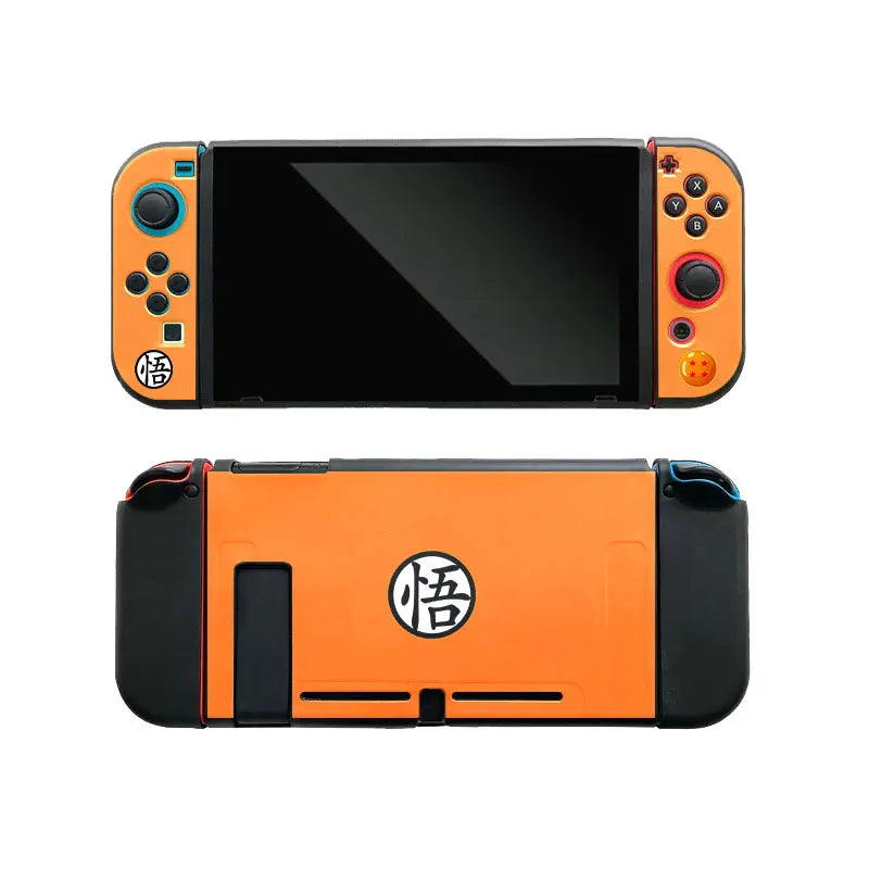 Soft Silicone Case For Nintendo Switch Oled NS Joy Con Controller Skin Shell Orange Ball Goku Dock Protective Cover Accessories
