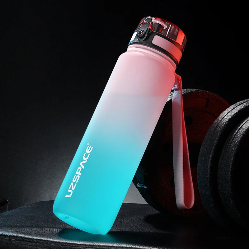 UZ Sports Water Bottle BPA Free Portable Leakproof Shaker Bottle Tritan Plastic Drinkware 500/1000ML Jug for Camping Gym School