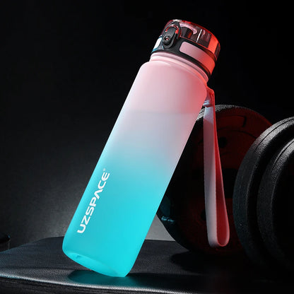 UZ Sports Water Bottle BPA Free Portable Leakproof Shaker Bottle Tritan Plastic Drinkware 500/1000ML Jug for Camping Gym School