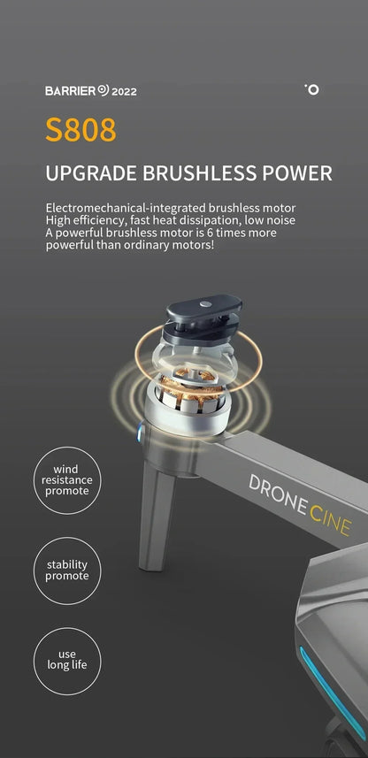 For Dji S808 PRO Drone 5G GPS Professional 8K Dual Camera 3-axis Anti-Shake Gimbal Obstacle Avoidance Wifi FPV Brushless Drone