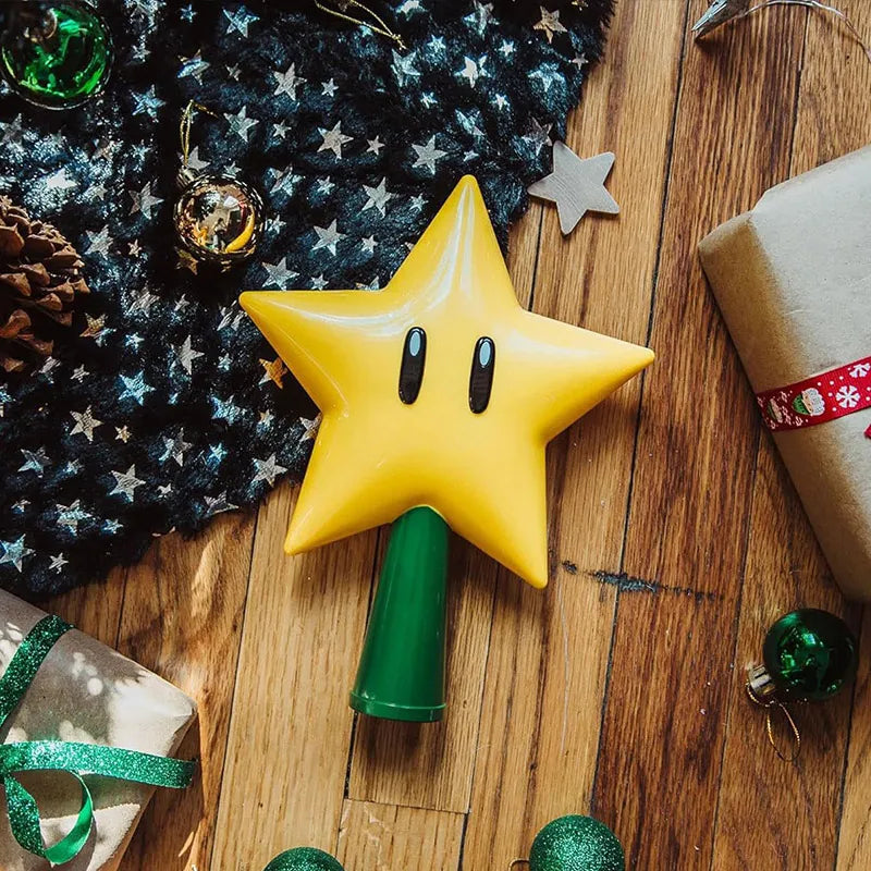 20CM Super Star Light Figure Handheld Christmas Tree Topper Decoration Star Pendant Peak Xmas Tree Top Desk Lamp For Gifts