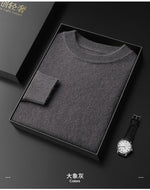 Men 100% Cashmere Thick Sweaters High Stretch Knitted Pullovers  2023 Winter Office Male Fashion  Loose Casual Tops DX01