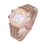 Retro Square Electronic Watches Digital Display Women Men Watch Rose Gold Silver Luxury Ladies Wristwatches Relojes Para Mujer
