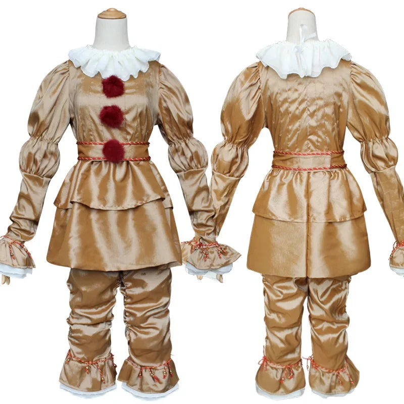 Movie Cosplay Pennywise Clown Cosplay Costume Halloween Adult Carnival Party Stage Performance Villain Vintage Clothing Set