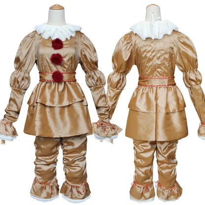 Movie Cosplay Pennywise Clown Cosplay Costume Halloween Adult Carnival Party Stage Performance Villain Vintage Clothing Set