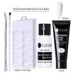 UR SUGAR 15ml Extension Gel Nail Polish Bright Nude White Clear Semi Permanent UV Hard Gel Nails Finger Prolong Gel Varnish Set