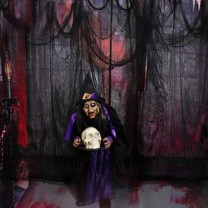 Horror Halloween Party Decoration Haunted Houses Doorway Outdoors Decorations Black Creepy Cloth Scary Gauze Gothic Props