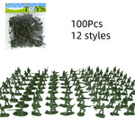 100Pcs Military Playset Plastic Toy Soldiers Mini Warrior Elite Force Action Figure Toys for Children Playing Gift