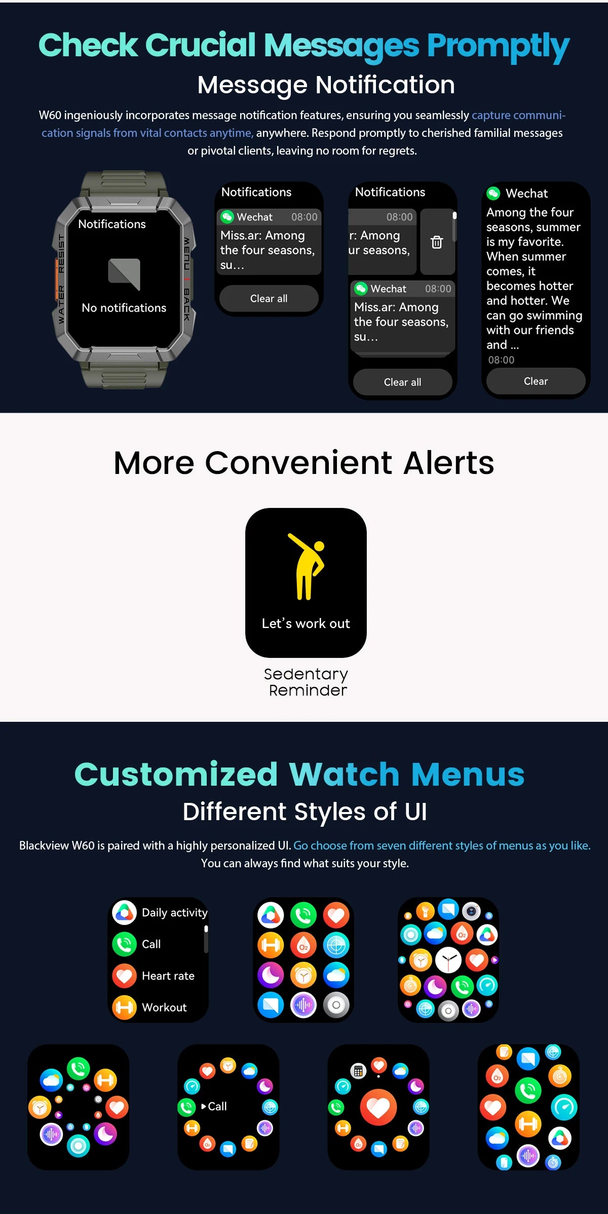 Blackview W60 2024 New Smartwatch 2.01'' HD Display TFT Rugged Smart Watch for Outdoor With Emergency Lighting Bluetooth Calling