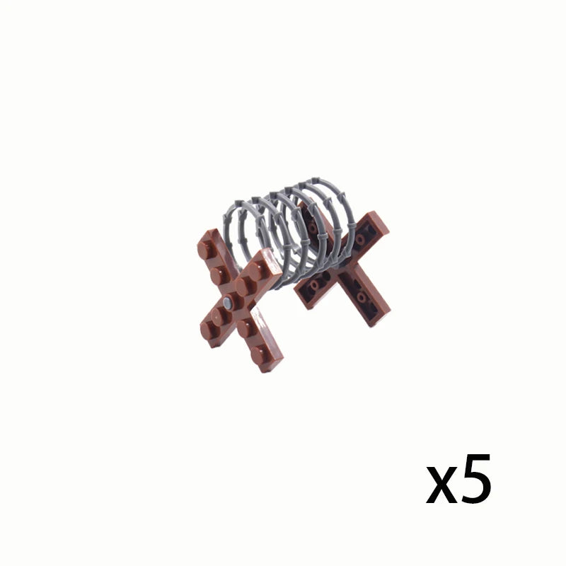 MOC WW2 Military War Weapon Soldier Accessories Building Blocks Roadblock Motorcycle Weapon case container Weapon Bag Brick Toy