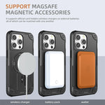 For MagSafe Magnetic Phone Case For iPhone 16 15 14 Plus 13 Pro Max Hidden Holder Stand Military Shockproof PC TPU Cover