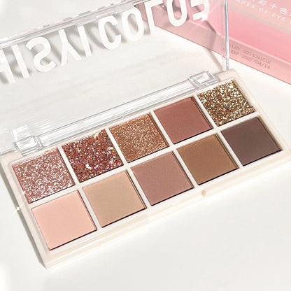 Star Rejuvenation Ten-Color Eye Shadow Pearl Matte Pink Pure Desire Powder Brown Plate Gentle Daily Cheap Makeup