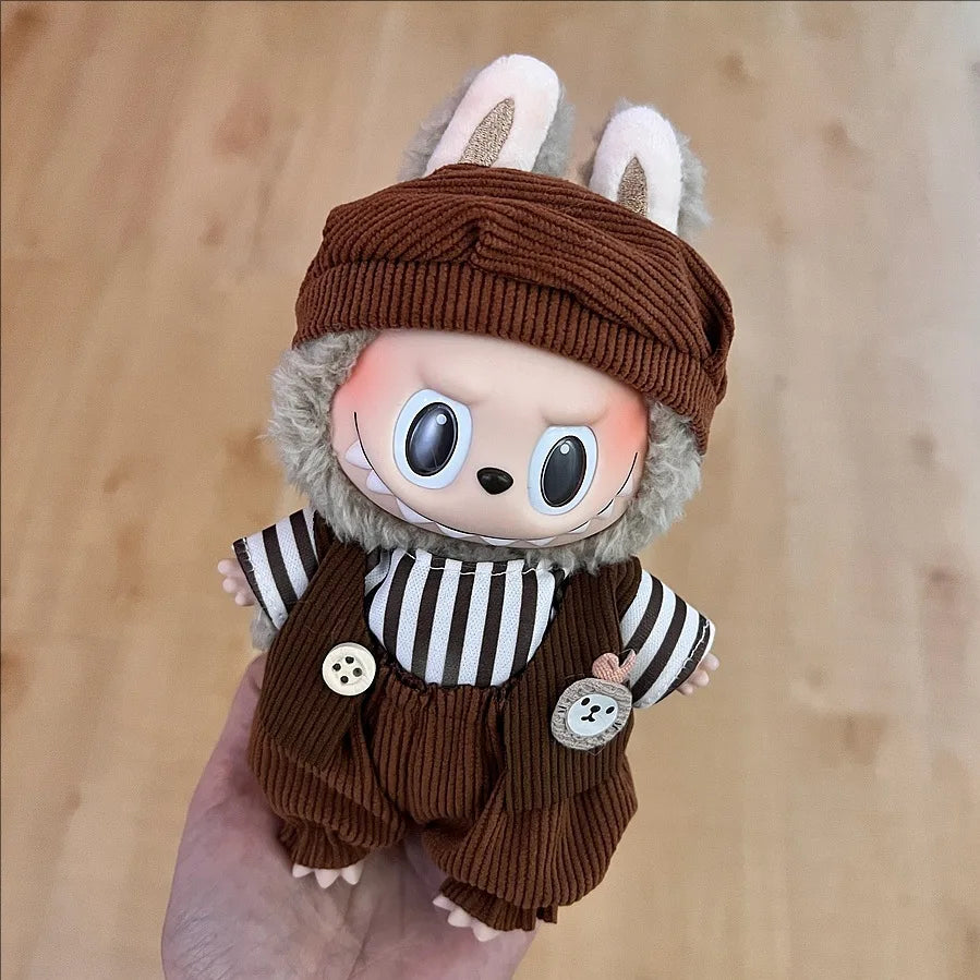 New Labubu Clothing Popular New Products Fashion Velcro 17cm Doll Cute Dress Casual Set Skirt Plush Toy Clothing