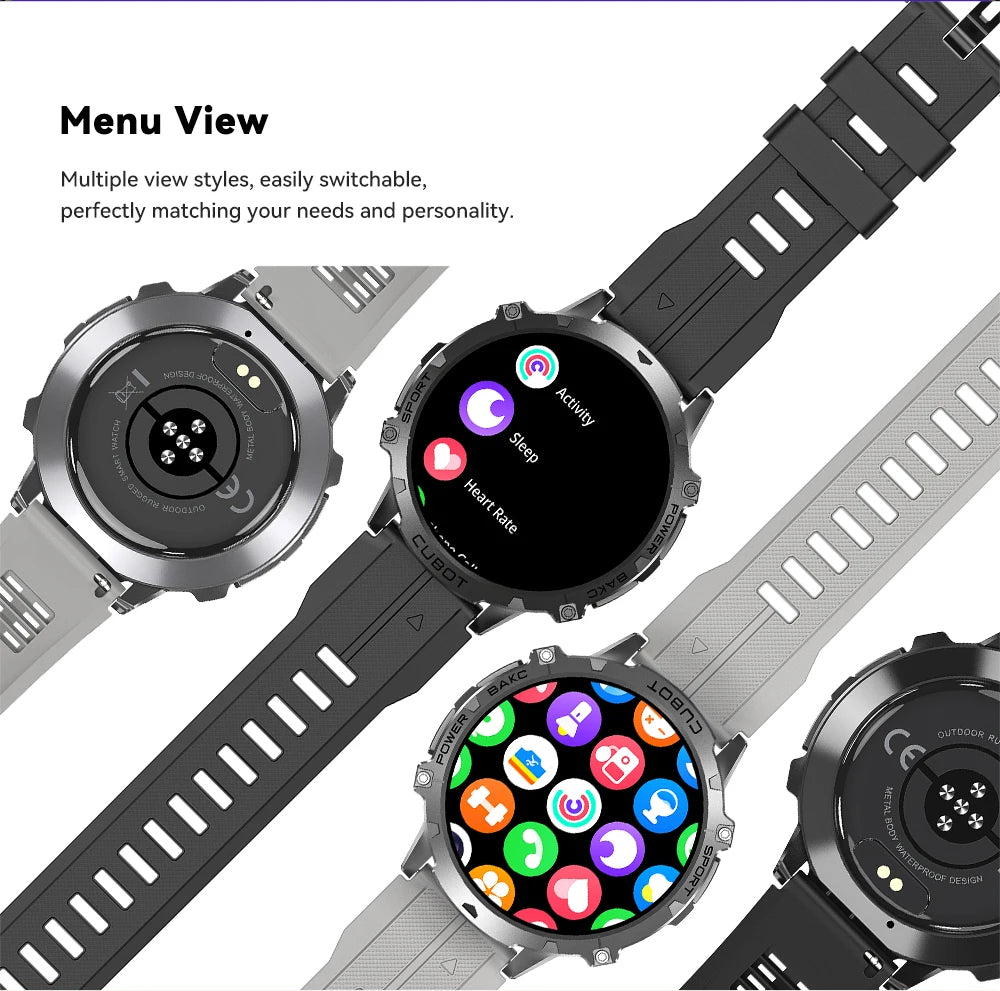 Cubot X3, Sport Waterproof Smartwatch, 1.73-inch AMOLED Display, Bluetooth Calls, 900mAh Battery, Blood Oxygen, Fitness Tracker