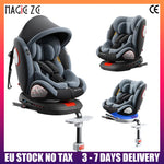 Adjustable Child Car Safety Seat with ISOFIX Baby 360 Rotating Direction Angle Suitable for 0 to 12 Years with Footrest