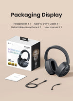 HAYLOU S40 ANC Wireless Headphone 50dB Noise Canceling Hi-Res 3D Spatial Audio Earphone with LDAC Bluetooth 6.0 Over Ear Headset