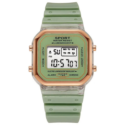 New Fashion Digital Student Transparent Electronic Watch Candy Multicolor LED Women Men Sports Waterproof Watches Clock Gift