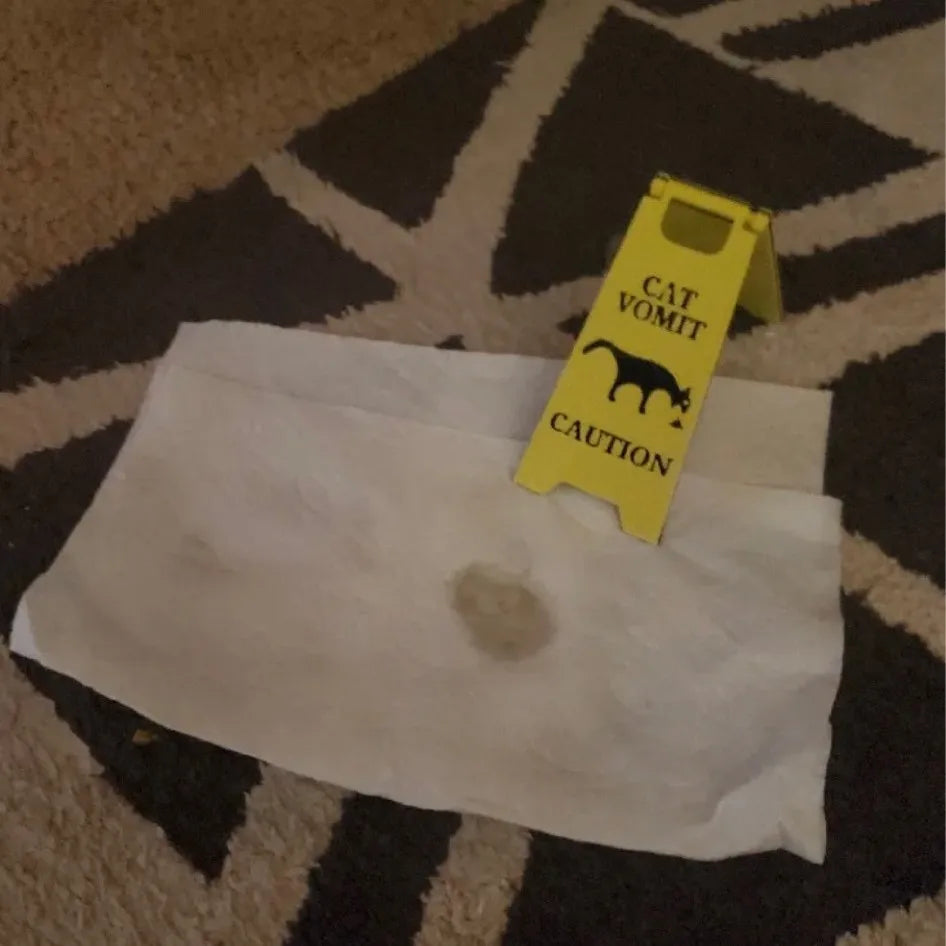 1Pc Cat Vomit Sign Funny Cat Dog Signs Decor, Yard Warning Sign Cat Vomit Sign