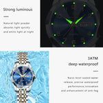 POEDAGAR Fashion Ladies Watch Waterproof Luminous Date Week Watch for Woman High Quality Stainless Steel Women's Quartz Watches